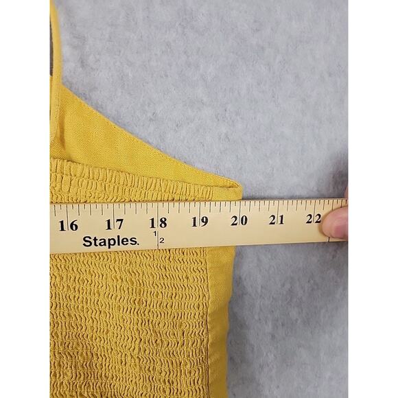 Old Navy Linen Blend Yellow Fit & Flare Tie Strap Tunic Top Mini Dress Plus XXL - Picture 9 of 11